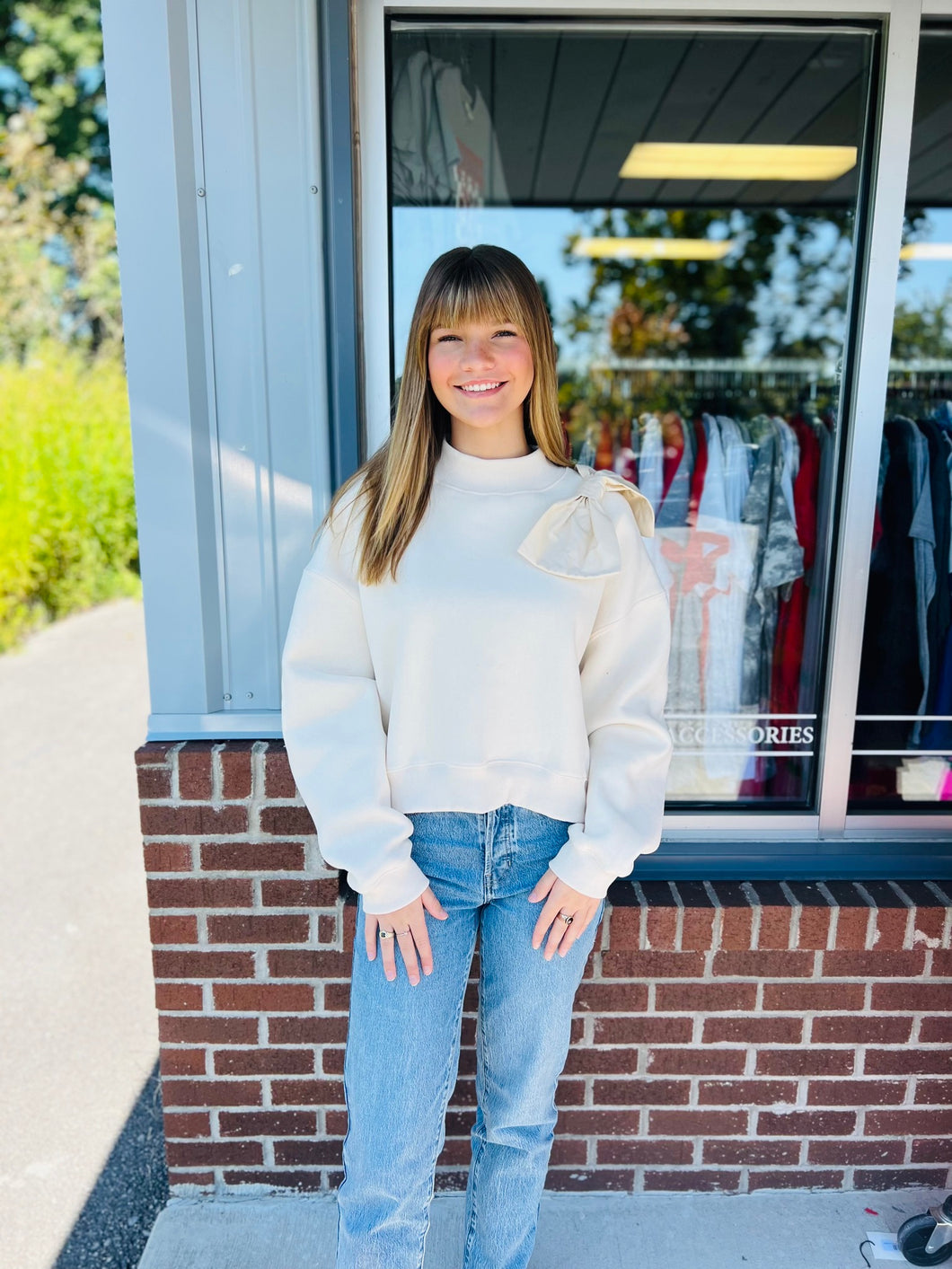 Cream Bow Top