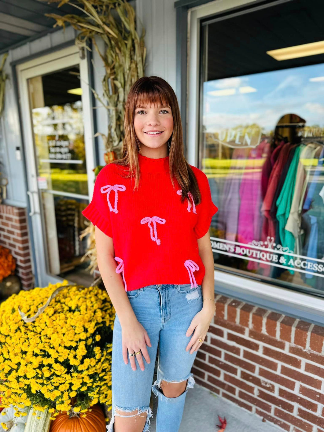 Red Bow Sweater