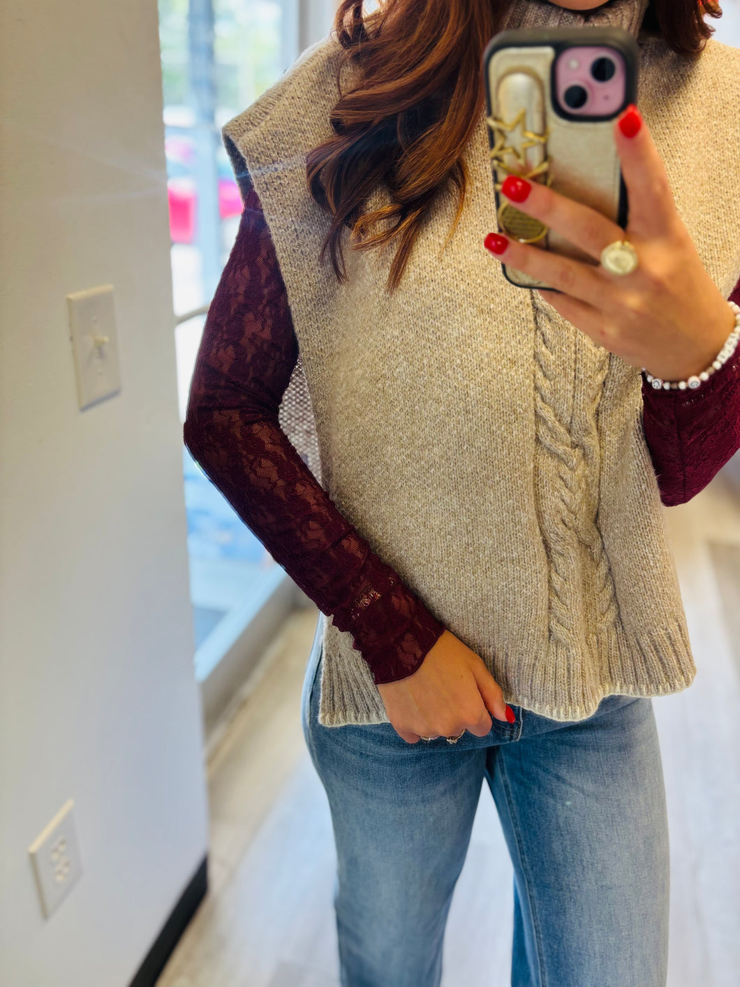 Maroon Lace Undertop