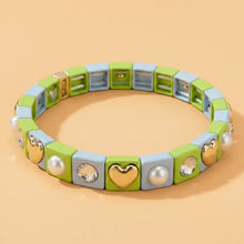 Load image into Gallery viewer, Enamel Stretch Bracelet - Small Gems - Maeve - Asst Colors: Multi-Colored
