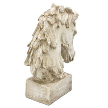 Load image into Gallery viewer, 18" Horsehead Wood-Like Carving Statue Centerpiece: White
