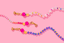 Load image into Gallery viewer, Beaded Necklace - Sky Blue + Multi-Colored Beads - Haley
