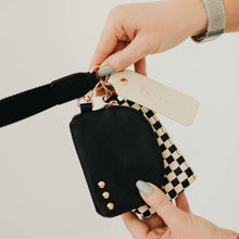 Load image into Gallery viewer, Wonderlust Woven Dual Pouch Wristlet: Brown Checkered
