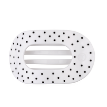 Load image into Gallery viewer, White Polka Dot Party Large Flat Round Hair Clip
