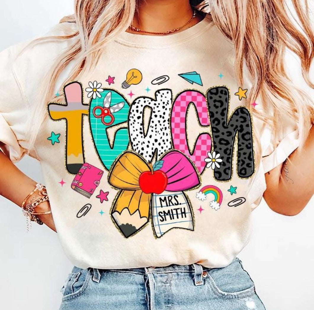 Teach Name Personalized CC Tee