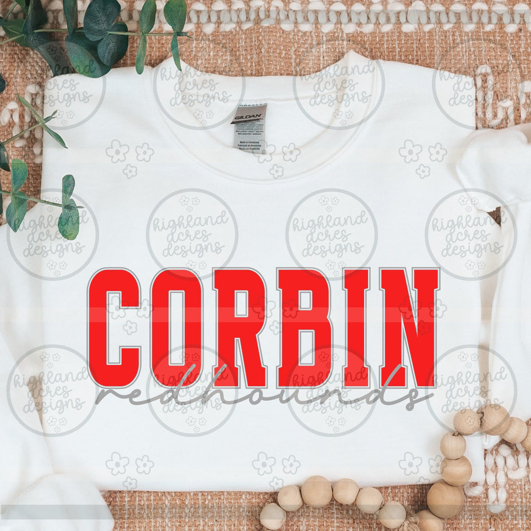 Corbin Redhounds Cursive