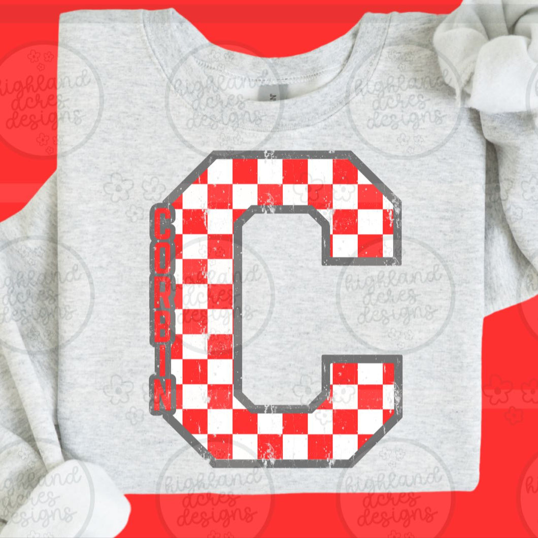 C Redhounds Checkered Print