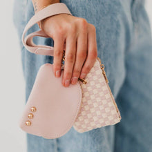 Load image into Gallery viewer, Wonderlust Woven Dual Pouch Wristlet: Black Checkered
