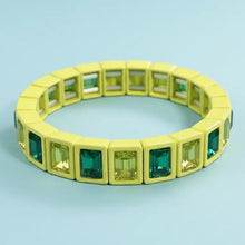 Load image into Gallery viewer, Enamel Stretch Bracelet - Small Gems - Penelope -Asst Colors: Yellow
