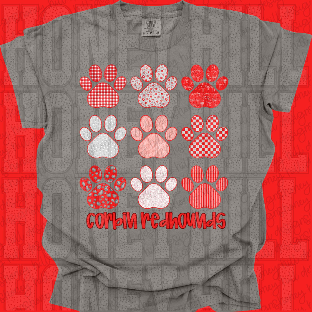 Corbin Paw Prints Redhounds