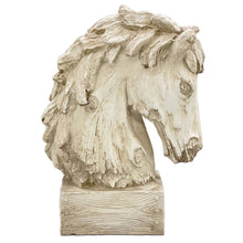 Load image into Gallery viewer, 18" Horsehead Wood-Like Carving Statue Centerpiece: White
