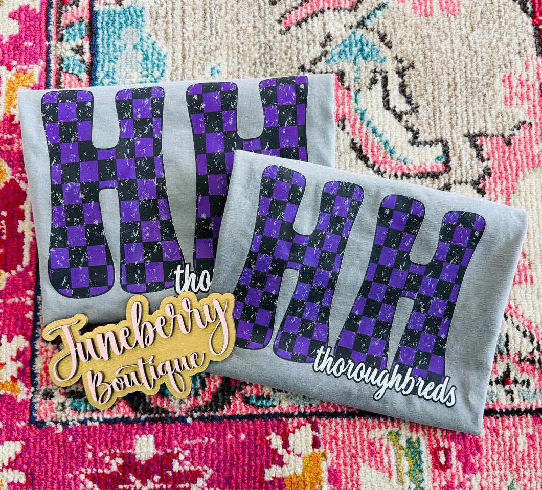 HH Thoroughbreds Purple & Black Check