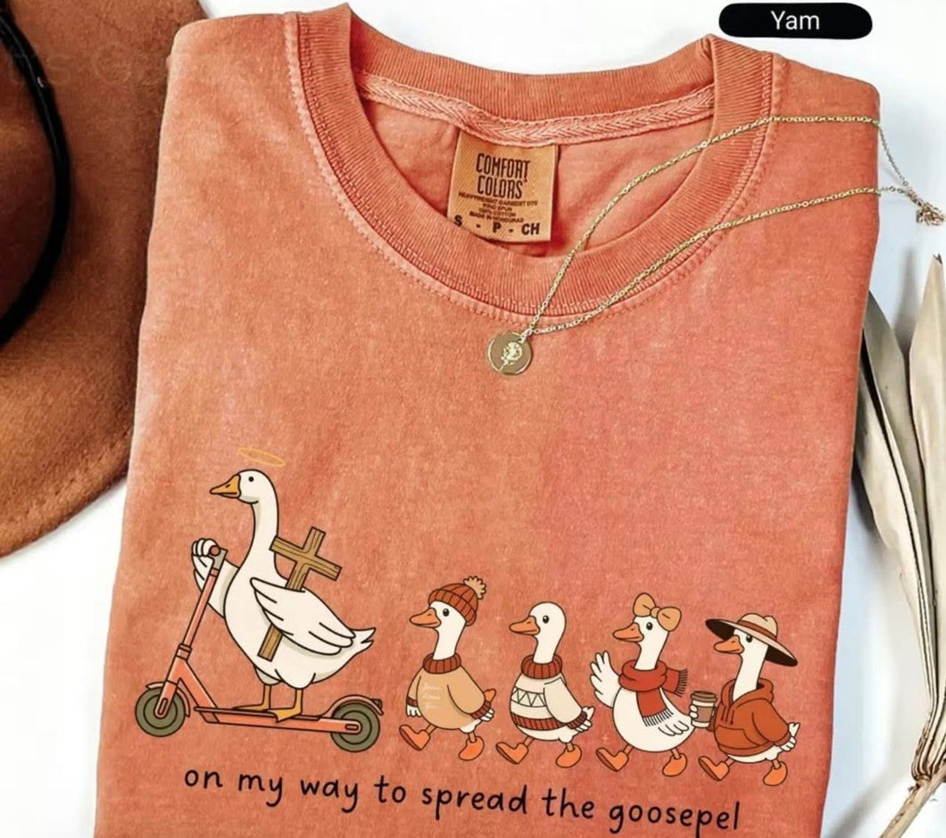 On my way to spread the Gospel Comfort Color Tee