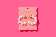 Load image into Gallery viewer, Hoop Earrings - Medium - Gold-Plated w/ Pearls - Megan

