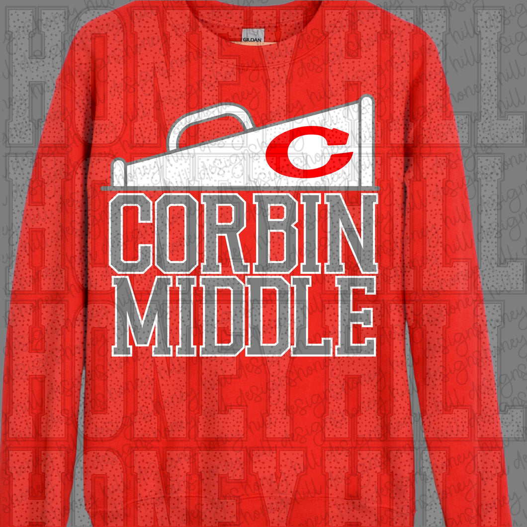 Corbin Middle Cheer grey words