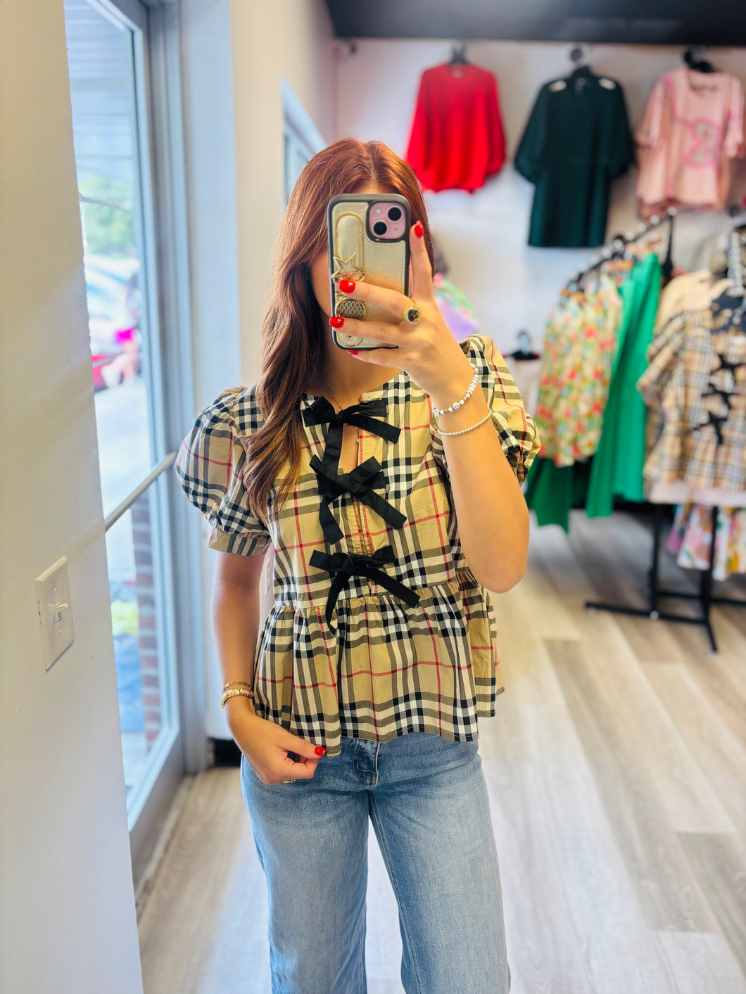 Plaid Bow Top