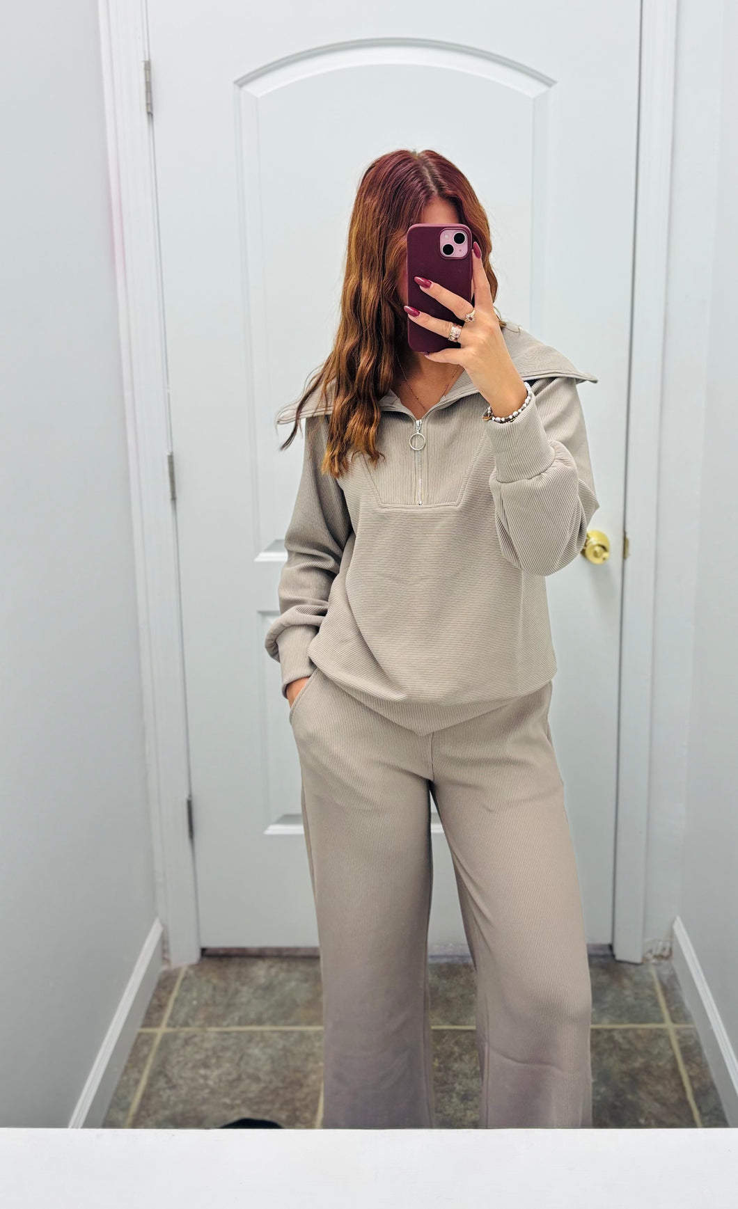 Ribbed Quarter Zip Sets