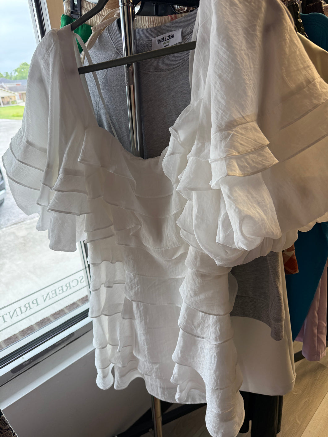 White ruffle dress