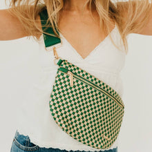 Load image into Gallery viewer, Westlyn Woven Bum Bag - TOP SELLER: Woven Checkered Cherry Red
