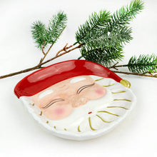 Load image into Gallery viewer, Red Santa Dessert Plate

