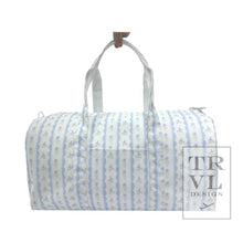 Load image into Gallery viewer, Weekender - Ribbon Floral Blue Duffel Bag
