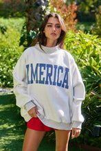 Load image into Gallery viewer, Grey Reversible USA/America Graphic Sweatshirt
