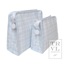 Load image into Gallery viewer, Roadie Medium - Pimlico Plaid Blue Zip Pouch: Pimlico Plaid Blue
