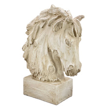 Load image into Gallery viewer, 18" Horsehead Wood-Like Carving Statue Centerpiece: White
