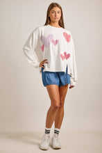 Load image into Gallery viewer, Red Heart Patchwork Sweatshirt – Valentine Pullover: RED / S
