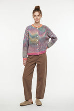 Load image into Gallery viewer, TF26-0715 - Multi color button up cardigan: MOCHA MIX / S-M-L(3-2-1)

