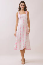 Load image into Gallery viewer, Floral Print Scalloped Detail Back Smocked Dress
