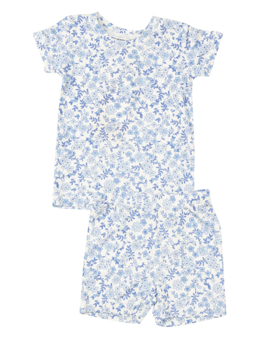 SHORT LOUNGE WEAR SET - BLUE CALICO FLORAL