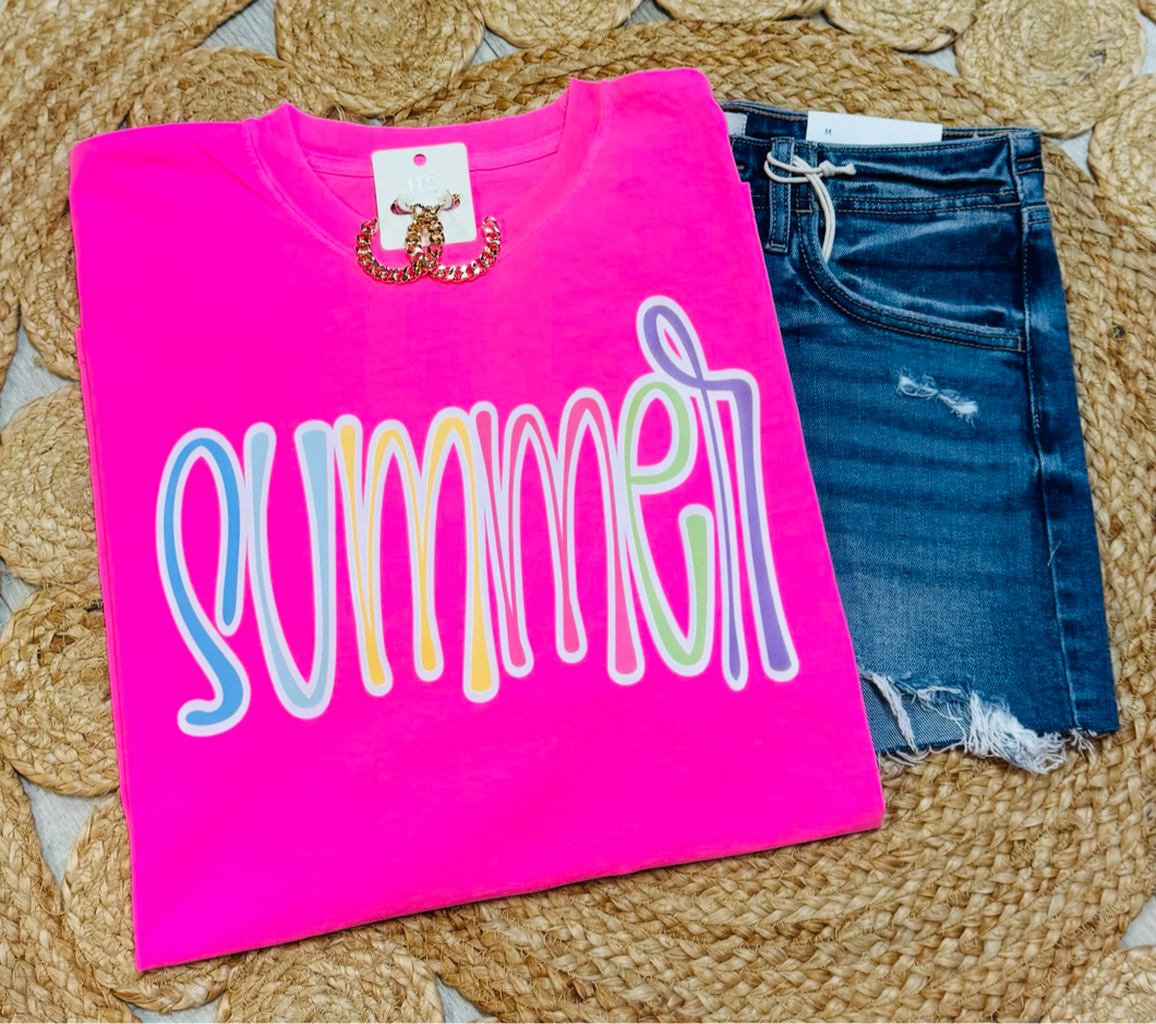 Pink bright summer tee
