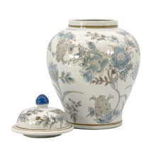 Load image into Gallery viewer, Floral Chinoiserie Ceramic Ginger Jar 12": Brown &amp; White

