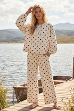 Load image into Gallery viewer, (Original Design) Heavy Scuba Polka Dot Long Sleeve Set: CREAM/BLACK / M
