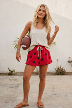 Load image into Gallery viewer, Gameday Ruffle Hem Polka Dot Poplin Shorts: BLUE/WHITE / L
