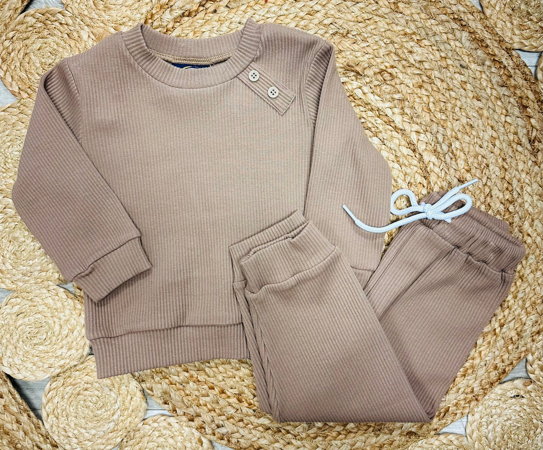 Mocha ribbed set