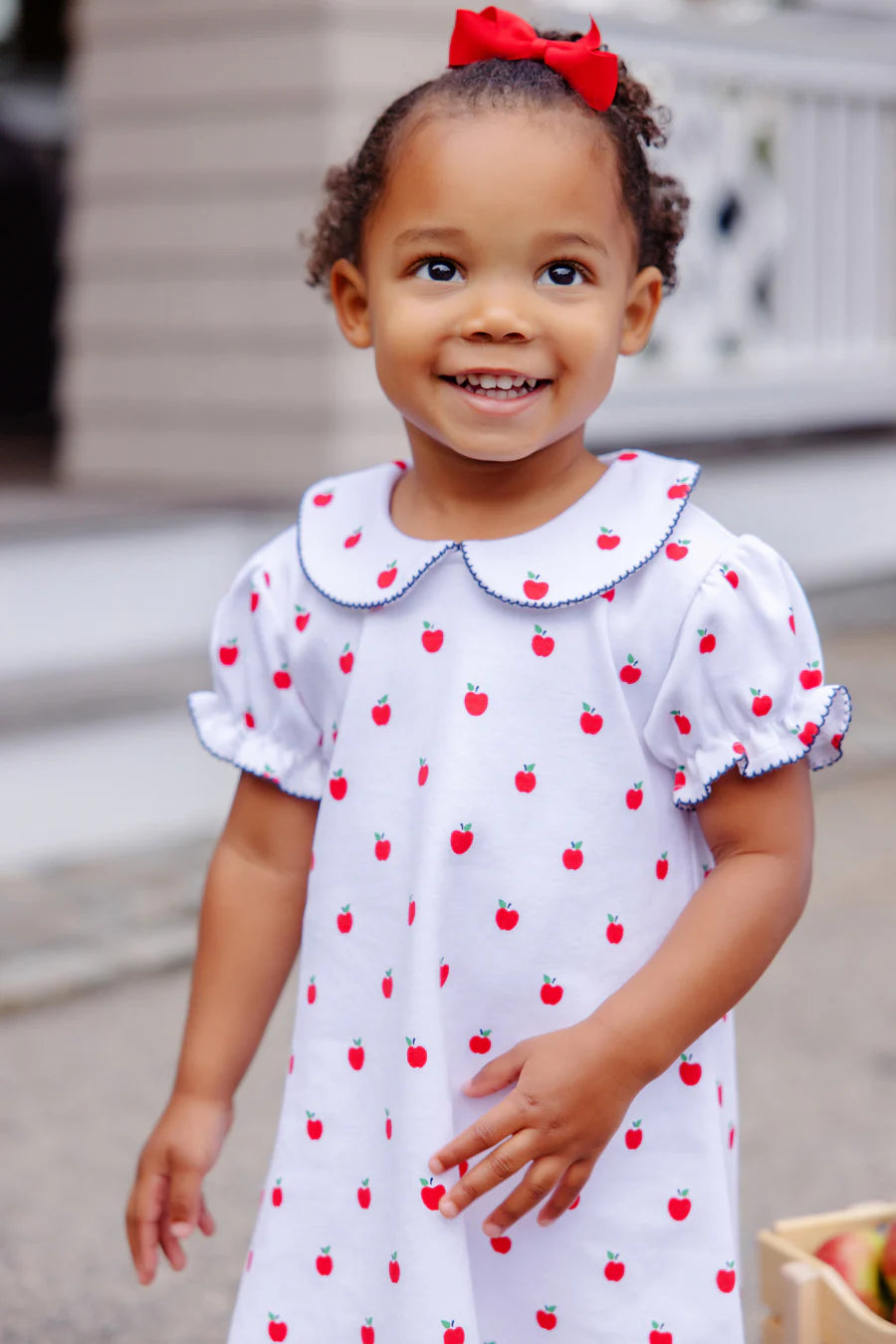 Maude's Peter Pan Collar Dress Egerton Apples With Nantucket Navy