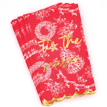 Load image into Gallery viewer, Red Toile Paper Guest Towel Packs
