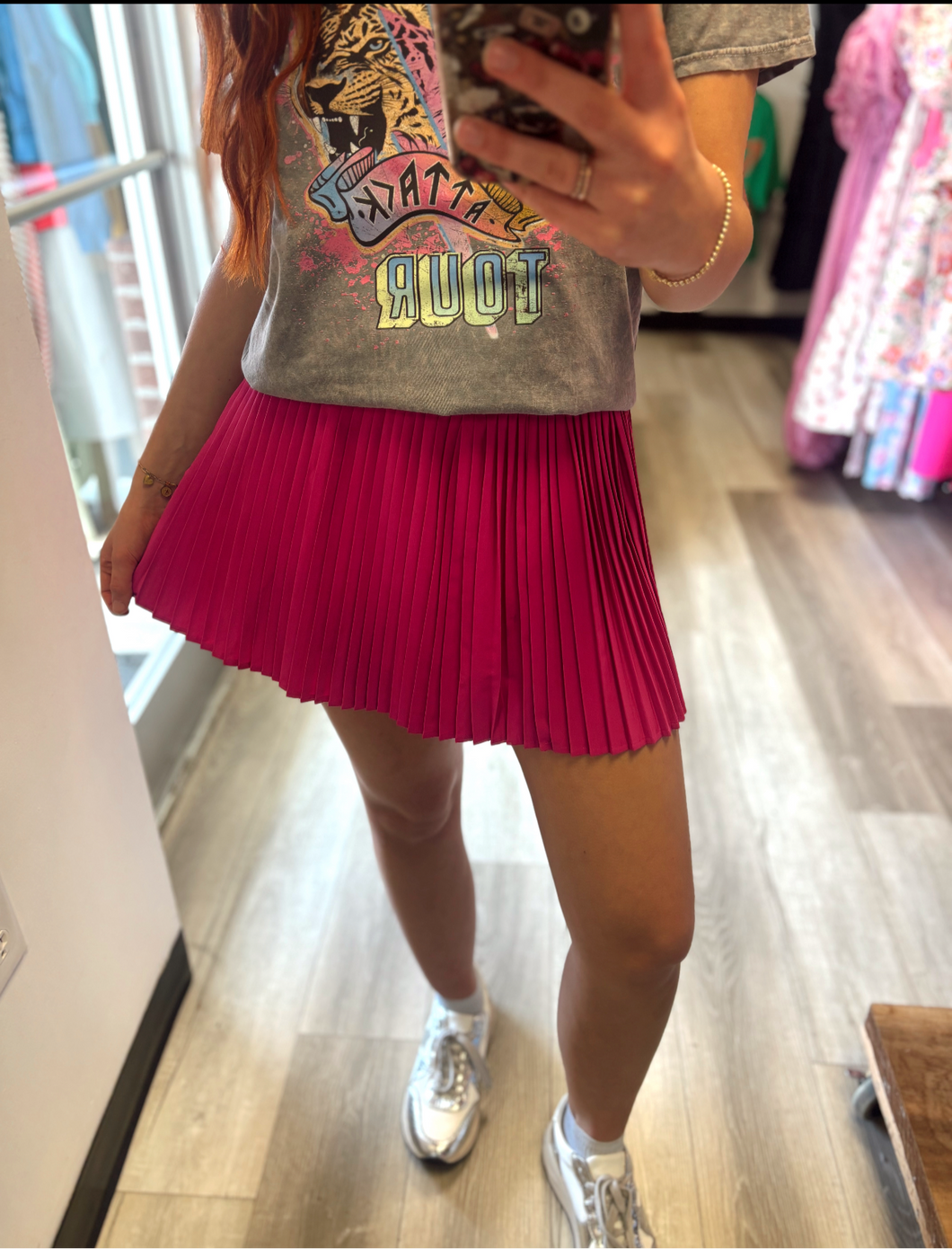 Pink tennis skirt