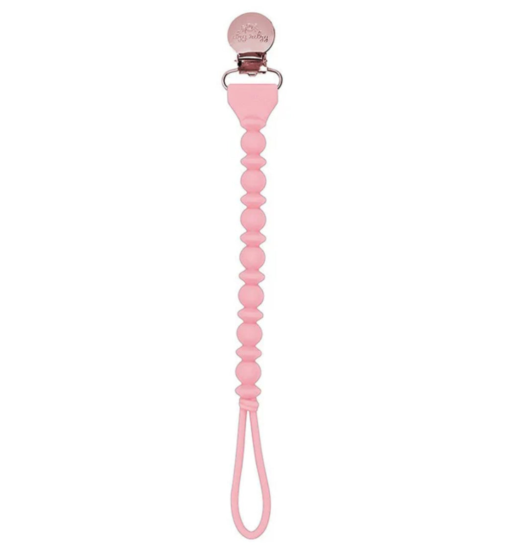 Pink Sweetie Strap™ Silicone One-Piece Pacifier Clips