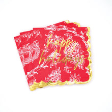Load image into Gallery viewer, Red Toile Paper Beverage Napkin Packs
