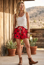 Load image into Gallery viewer, Gameday Ruffle Hem Polka Dot Poplin Shorts: BLUE/WHITE / L
