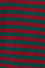 Load image into Gallery viewer, Striped Knit Sweater and Wide Leg Pant Set: GREEN-DK RED STRIPE / XS
