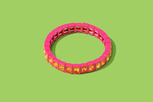 Load image into Gallery viewer, Enamel Stretch Bracelet - Small Gems - Penelope -Asst Colors: Pink
