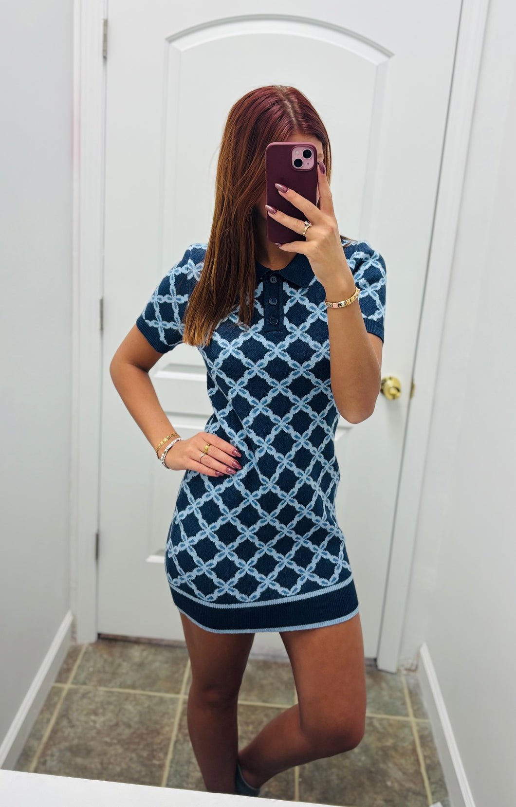 Floral Jacquard Knit Dress