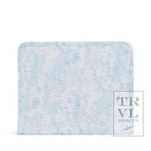 Load image into Gallery viewer, Roadie Large - Bunny Toile Blue Zip Pouch
