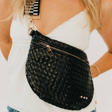 Load image into Gallery viewer, Westlyn Woven Bum Bag - TOP SELLER: Woven Checkered Black
