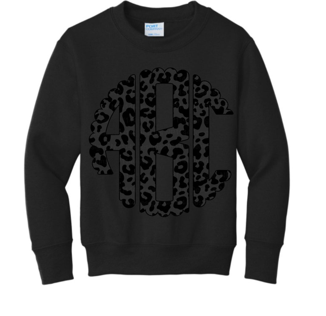 Leopard Monogram Crewneck