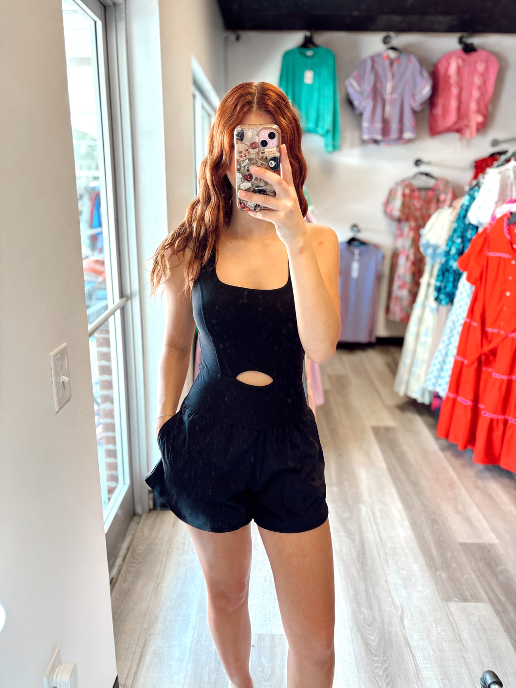 Black Athletic Cut Out Romper